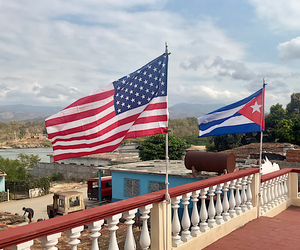 American and Cuban flags